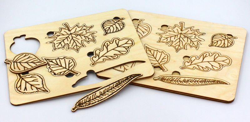 Liscie układanka drewniana